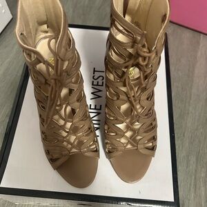 Nine West Brown Strappy Heels